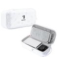 thumbnail image 1 of Para Nintendo Switch y OLED PU bolsa de almacenamiento estuche rígido portátil soporte bolsa consola cubierta protectora accesorios, blanco con patrón, 1 of 5