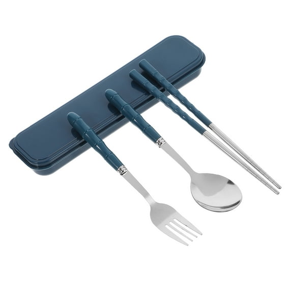 HONMEET Dark Picnic Utensil Set with Reusable Plastic Fork and Spoon for Students, and Portable, 1 Set