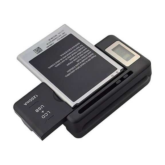 axGear Universal Battery Charger w/ USB AC Charging Port for Cell Phone Camera Battery