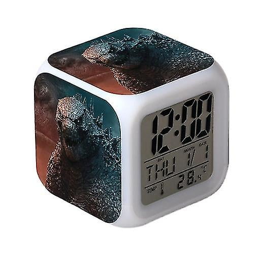Serie de Godzilla vs. Reloj despertador colorido King Kong, reloj cuadrado que cambia de Color, regalos para estudiantes