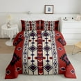 thumbnail image 2 of Western Boho Bedding Sets King Vintage Red Brown Aztec Quilt Set American Southwestern Comforter Set Adults Men,Southwest Tribal Geometric Diamond Bed Duvet Set, 2 of 7