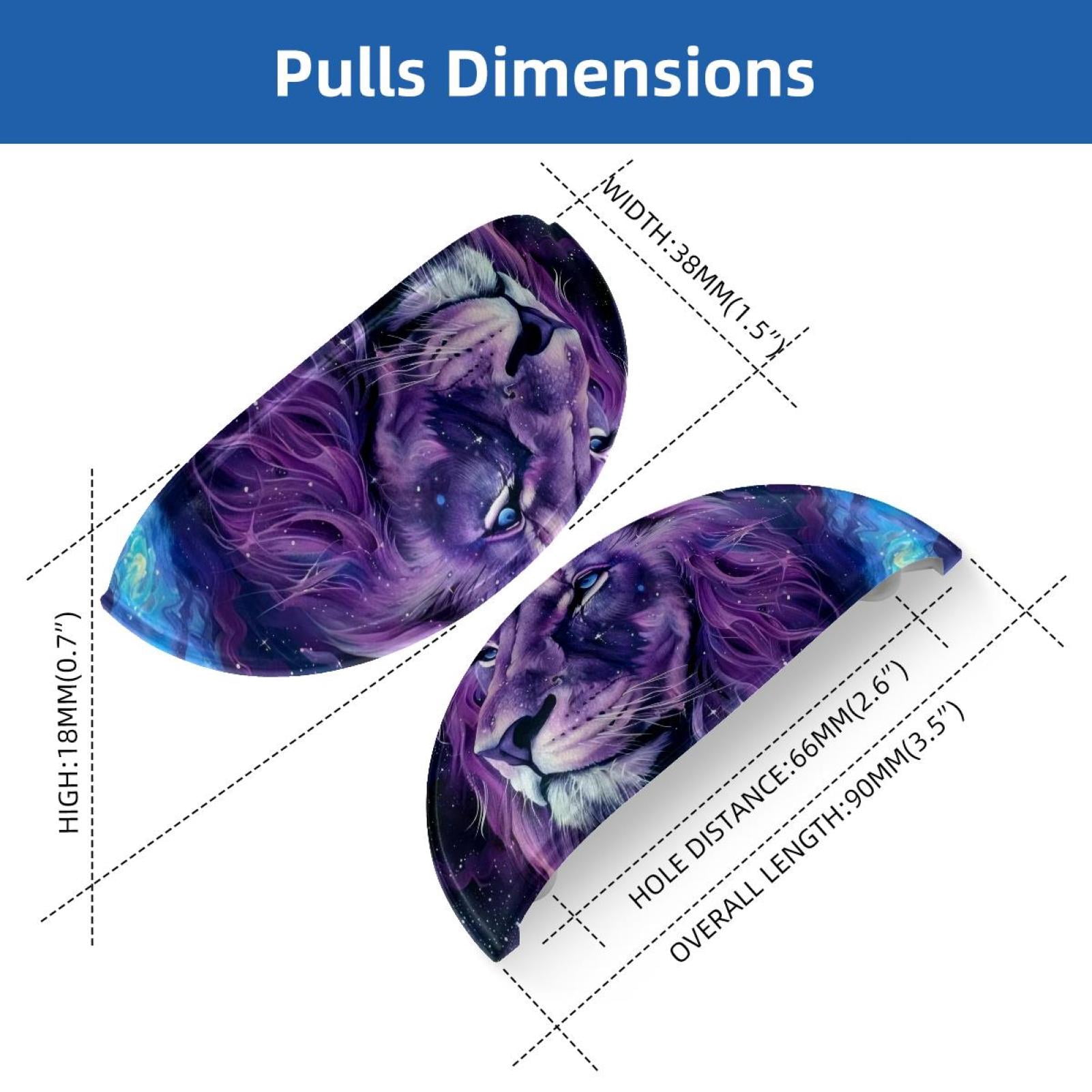 PhooArto 6 Pcs Cup Drawer Pulls, Purple Galaxy Lion Shell Shape Handles Cabinet Knobs for Dresser Cupboard Closet Wardrobe with Screws