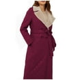 thumbnail image 3 of Xunlbb Winter Coats for Women Womens Winter Clothes Plus Size Warm Lapel Leather Cotton Coat Long Sleeve Jacket,Size S-2XL, 3 of 3