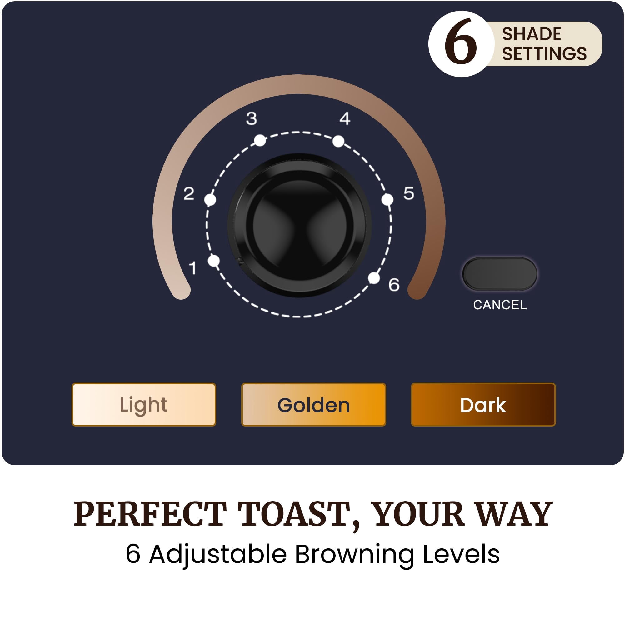 2-Slice Cool Touch Toaster – 6 Browning Levels, Extra Wide 1.25” Slots for Bagels & Thick Bread, Cancel Function