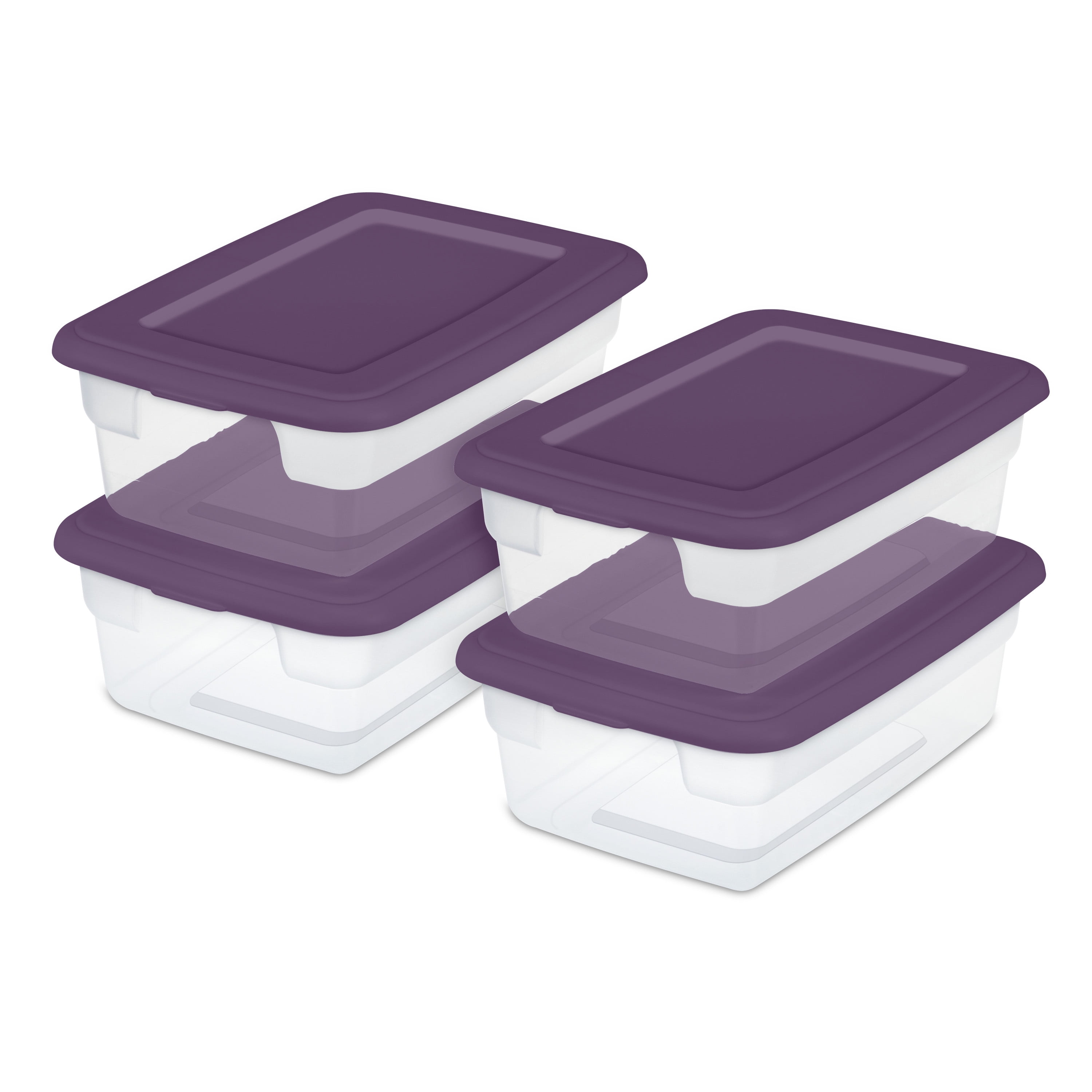 Sterilite 12 Qt Storage Boxes Moda Purple Set Of 16 Walmart Com
