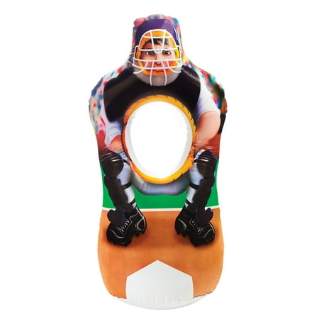 Toysmith Inflatable Sports Toss Game, boys girls sports games football and baseball, Multicolor