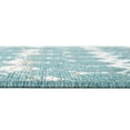 thumbnail image 5 of Unique Loom Outdoor Trellis Collection Area Rug - Cardak (7' Round Teal/Ivory), 5 of 7