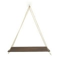 thumbnail image 2 of Sunjoy Tech Wood Wall Hanging Shelf, Wood Floating Shelves, Hanging Swing Rope Shelves, Rustic Wall Decor Swing Shelf, Wall Display Shelves for Living Room Bedroom, 2 of 8