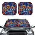 thumbnail image 2 of Disketp Colorful Fall Leaves Pattern 2 Piece Windshield Sunshades,Folding Windshield Sun Shade for Car SUV Trucks Sedan,Blocks UV Rays Sun Visor Protector-Large, 2 of 6