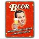 thumbnail image 1 of (Tamaño: 8 x 12 pulgadas) LETRERO DE METAL DE ALUMINIO PLACA DE PARED CERVEZA que te hace ver doble Impresión divertida retro, 1 of 5
