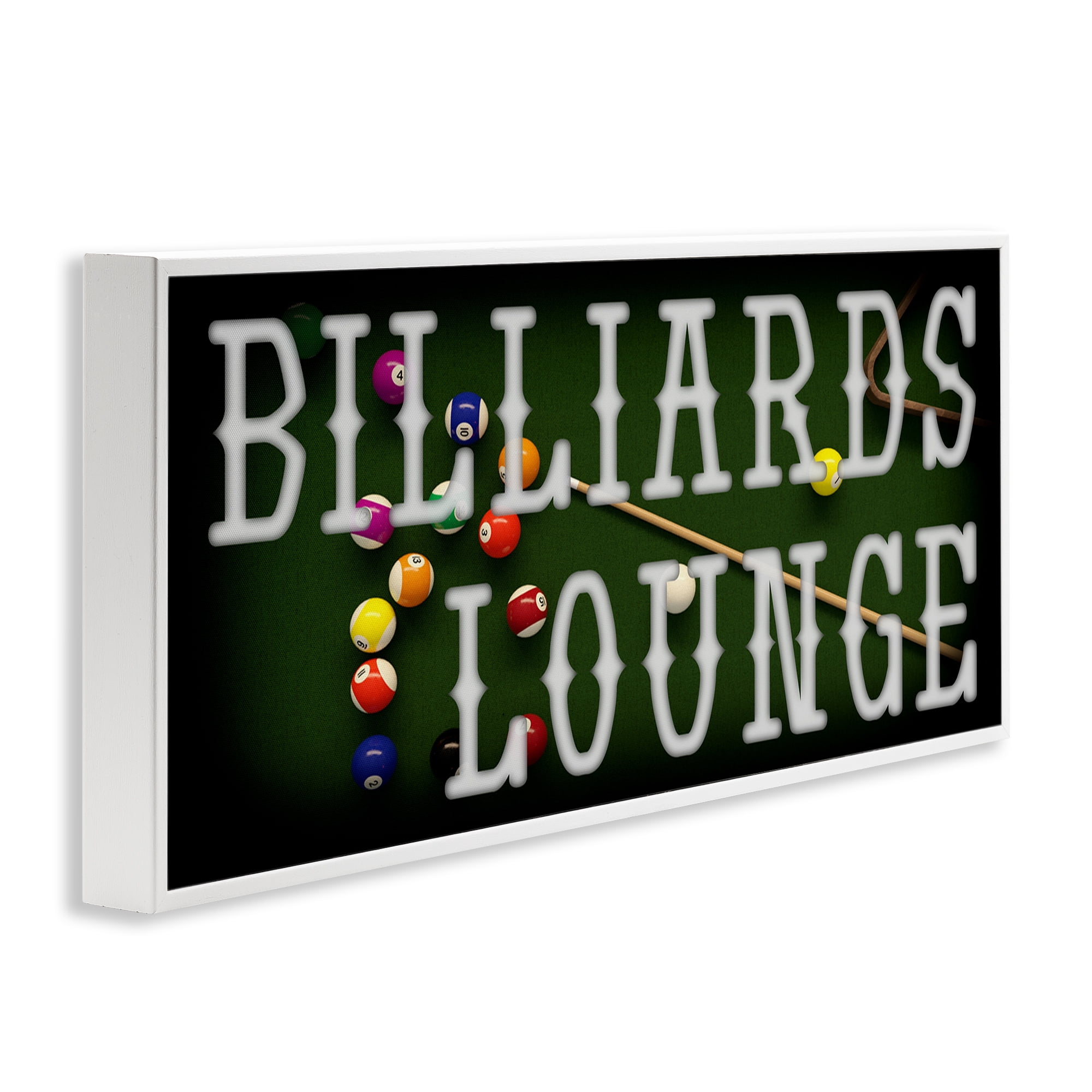 Stupell Industries Billiards Lounge Recreation White Framed Giclee Art, design by Marcus Prime