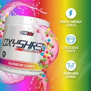 EHP Labs OxyShred Pre Workout Powder - Preworkout Powder with L Glutamine & Acetyl L Carnitine, Energy Boost Drink - Rainbow Candy, 60 Servings