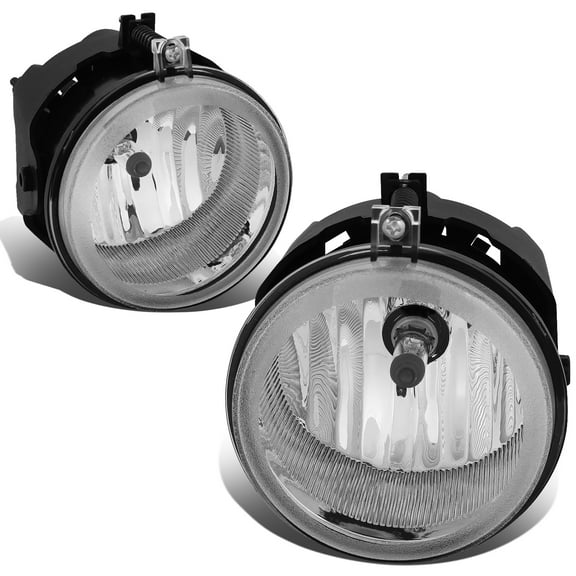 DNA motoring For 05-10 Dodge Charger Challenger Jeep Compass Patriot Chrome Bumper Fog Light Lamps Pair