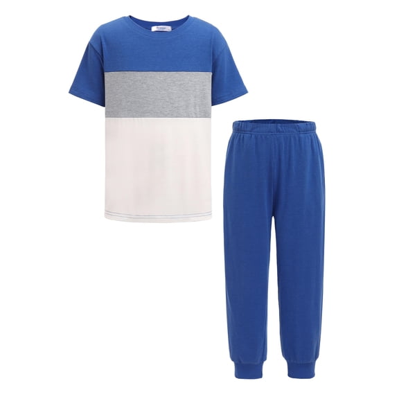 Arshiner Boy's Pants Set - 2 Piece ColorBlock Short Sleeve T-Shirt and Active Pants - Casual Clothing Outfits
