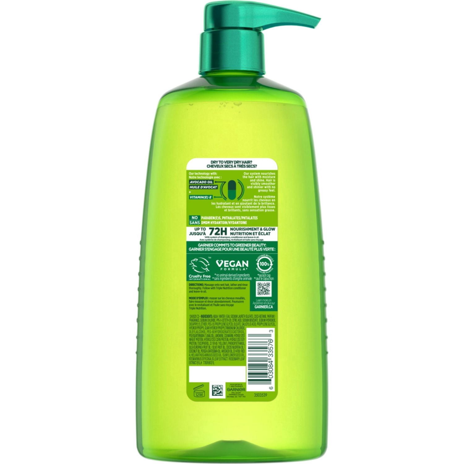 Garnier Fructis, Shampooing Triple Nutrition, 1 L