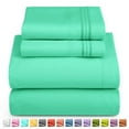 thumbnail image 2 of 1800 Thread Count 4 Piece Deep Pocket Egyptian Comfort Bedroom Bedding Sheet Set Queen Size Mint Colour, 2 of 6