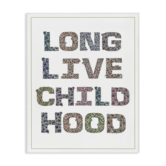 Stupell Industries Long Live Childhood Florals Canvas Wall Art, design by Jennifer Stith, 48 x 36