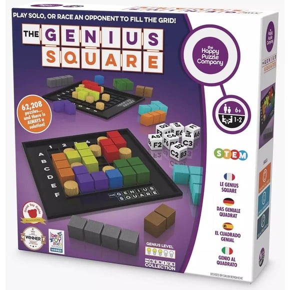 The Genius Square – ¡Ganador del premio al Juego del Año! ¡Más de 60000 soluciones STEM Pu The Happy Puzzle Company The Happy Puzzle Company