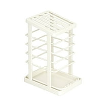 AYktou Universal Knife Block, Kitchen Countertop Organizer Stainless Steel Knife Rack Household Knife Storage Rack with Draining Tray-Multiple Tool Positions Knife Holder for Scissors Fruit Knife