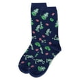 thumbnail image 3 of MeMoi Women's Frogs Bamboo Crew Socks - Womens - Female, 9-11, Navy, 3 of 3