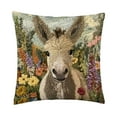 thumbnail image 2 of Pet Themed Pillow Cover, Faux Embroidery Animal Decorative Cushion Case, 18x18 Inch Sofa Pillow Cover, Multicolor Dog and Donkey Print Throw Pillowcase for Living Room and Bedroom, 2 of 6