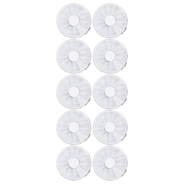 Caja de almacenamiento para decoración de uñas, 10 unidades de almacenamiento para decoración de uñas, contenedor de joyería transparente, contenedor de cuentas redondas, funcionalidad inteligente