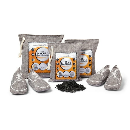 Kookaboom 7 Piece Bamboo Charcoal Air Purifying Bags - Three Sizes - Odor Eliminator