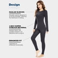 thumbnail image 4 of Woolcano Women’s 100% Merino Wool Base Layer Set Lightweight Thermal Underwear for Ski Winter Outdoor, 4 of 6