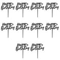 thumbnail image 3 of Raindrops Happy Birthday Cake Topper Acrylic Black for Party Use Cupcake Decor Supplies 10 Pcs, 3 of 8