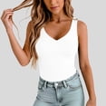 thumbnail image 4 of Only Moment off White Tank Tops for Women Polyester,Spandex V Neck Ribbed Knit Slim Fitted Basic Cami Xl, 4 of 7
