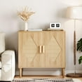 thumbnail image 1 of Buffet Cabinet with Storage, Storage Cabinet with 2 Rattan Decorated, Sideboard Cabinets, Accent Cabinets for Living Room, Dining Room, Entryway, Natural, 1 of 7