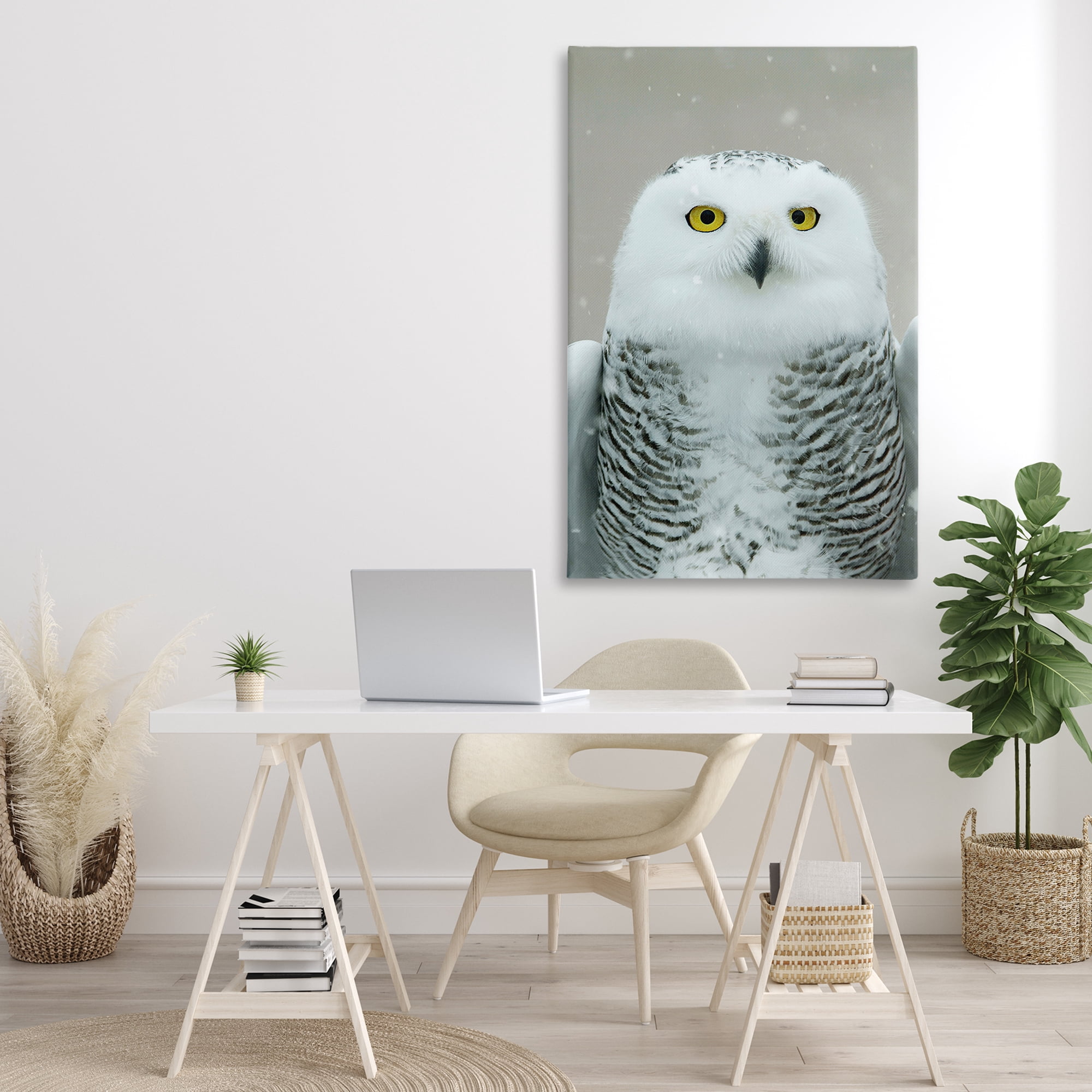 Stupell Industries Snowy Owl Portrait Animals & Insects Photography Gallery Wrapped Canvas Art Print Wall Art, 30 x 45