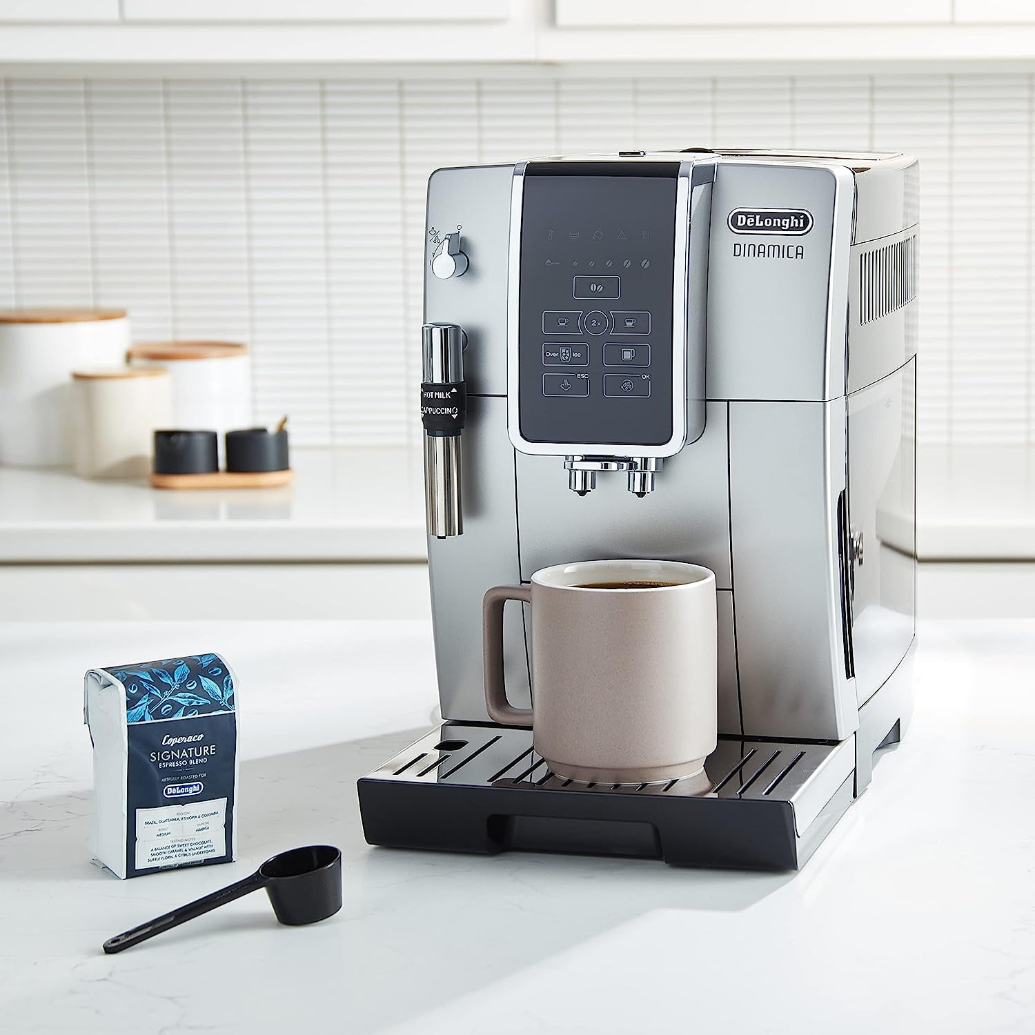 De'Longhi Dinamica Fully Automatic Coffee & Espresso Machine with  Adjustable Frother + Reviews, Crate & Barrel