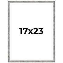 17x23 Frame Silver Grey Distressed Solid Wood Picture Frame | 0.75 Inch Moulding Width | Interior
