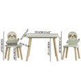thumbnail image 3 of PORKISS Kids Table and 2 Sloth Chairs Set, 3 Pieces Wood Activity Table Drawing Play Table and Chairs Set, Adorable Animal Design Study Desk Table Chairs Set for Toddler, Green, 3 of 10