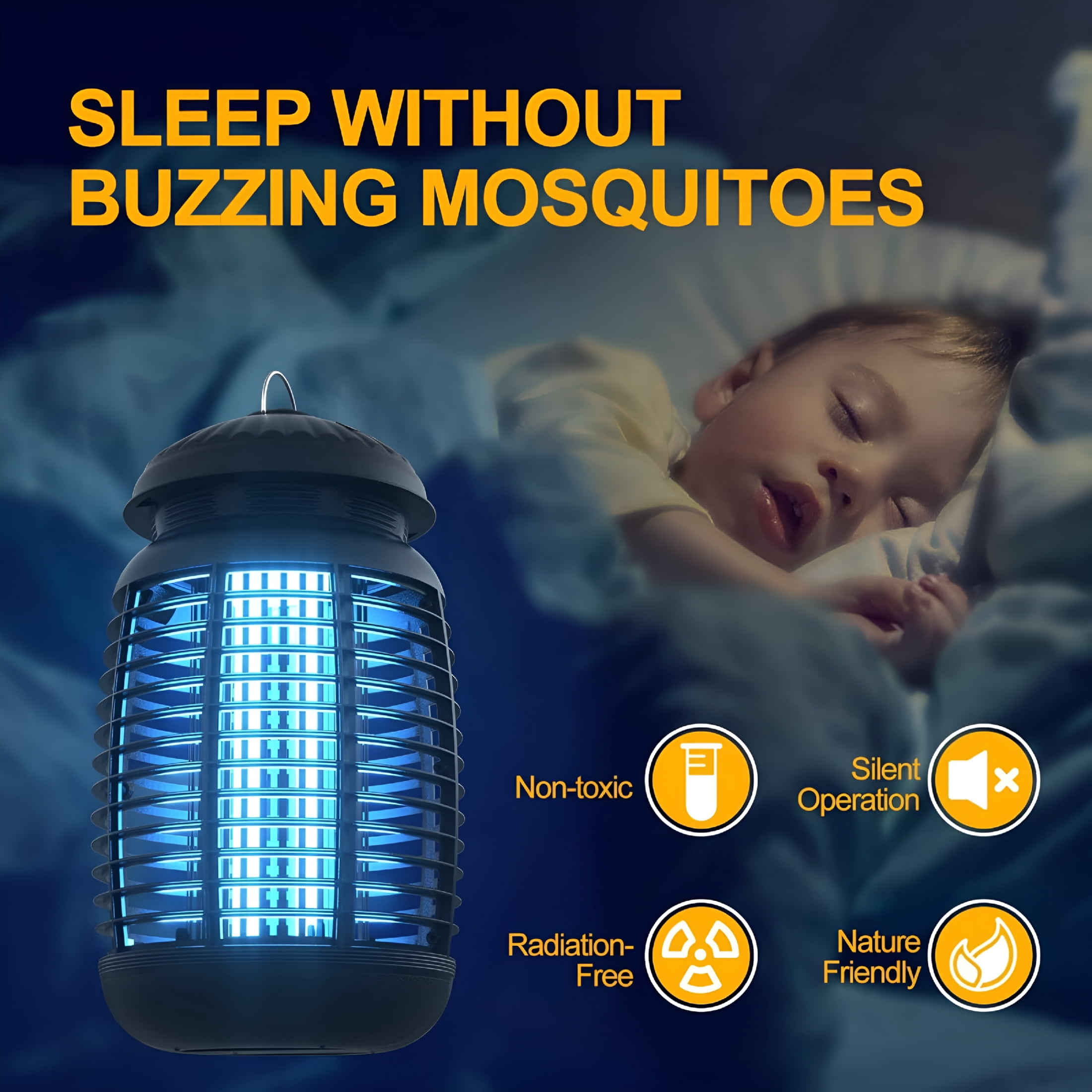 HIBIBUD Bug Zapper,Mosquito Zapper Fly Zapper for Outdoor & Indoor,Fly Traps for Backyard Patio Mosquito Zapper Indoor