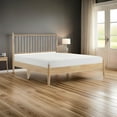 thumbnail image 6 of Lika Queen Size Platform Bed- Vertical Slatted Headboard- Natural Brown, 6 of 6