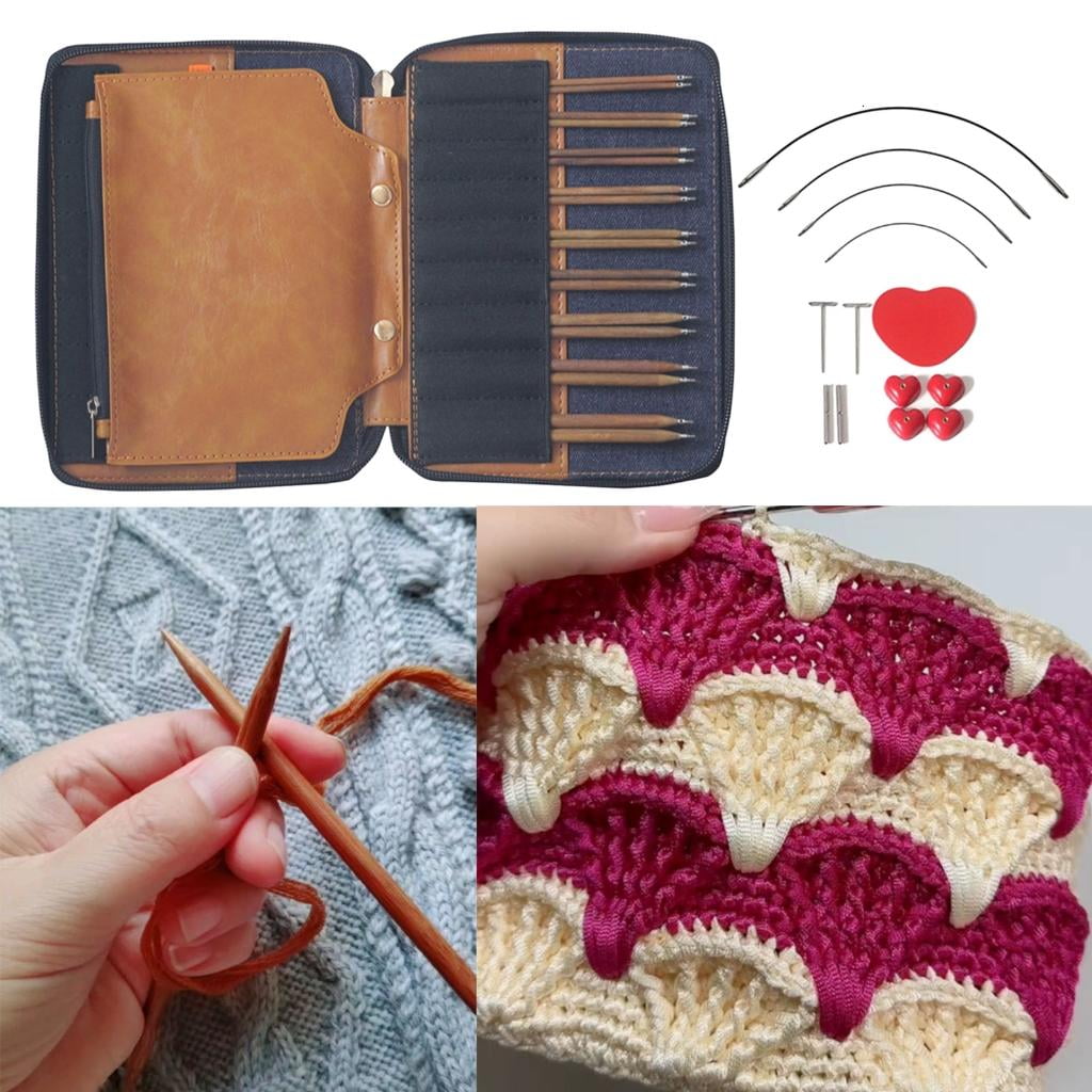 Handcraft Wood Knitting Needle Interchangeable Circular Set With Vibranting Color