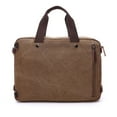 thumbnail image 4 of RUNROTOO Men Satchel Bag Canvas Backpack Coffee for School with Laptop Compartment 1Set, 4 of 5