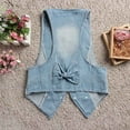 thumbnail image 2 of Hwmodou Sleeveless Denim Jacket Womens Sequined Slim Cropped Jean Jacket Vintage Denim Vest For Women, 2 of 8