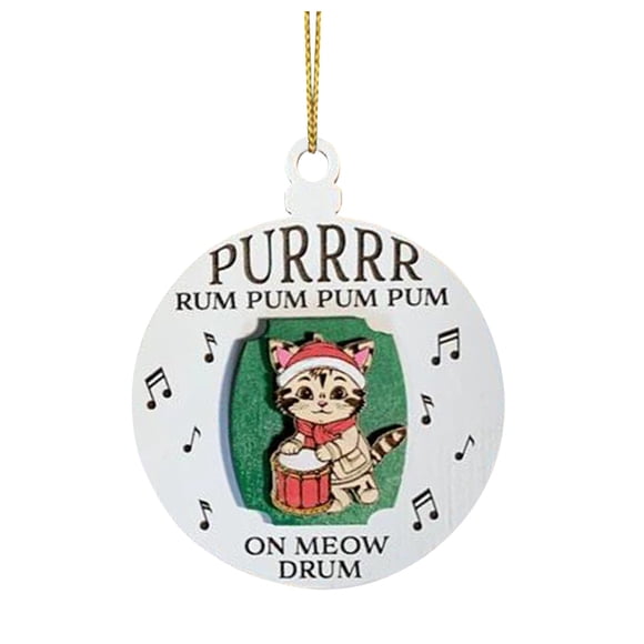 Christmas Decorations, MERRY CHRISTMAS 1pc Animals Decorative Hanging Ornament For Cute Wood Dog Cow Cat Chicken Fish Pendants Christmas Tree Decorations 3.35inch B