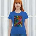 thumbnail image 3 of Tee Hunt Lovable Cat T-Shirt Dean Russo Colorful Felis Catus Women's T-Shirt Tee, Blue, Medium, 3 of 5