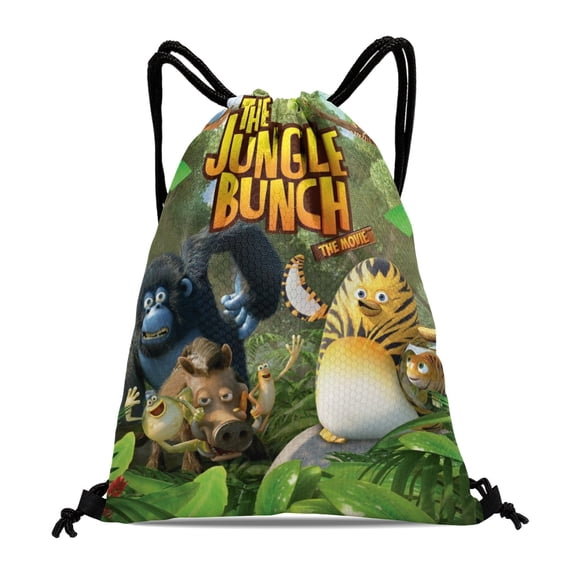 Jungle Bunch Drawstring Backpack Bag Party Favors Goodies Merch Gym Waterproof Swimming Beach Fans