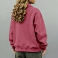 thumbnail image 4 of Women's Fleece Lined Pullover Sweatshirt, Button Collar High Neck Top, Loose Fit High Waist Casual Shirt, Soft Winter Warm Long Sleeve Crewneck Top Hot Pink XXXL, 4 of 6