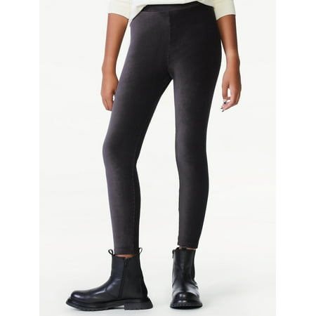 Free Assembly Girls Ribbed Velour Leggings, Sizes 4-18