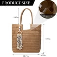 thumbnail image 4 of LinYooLi Straw Beach Bag Summer Woven Tote Bag Shoulder Handbag Straw Purses for Women Boho Bag with Tassels and Zipper, 4 of 6