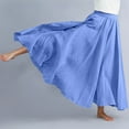 thumbnail image 7 of BUWTTER Skirts for Women Flowy Maxi Daily Wear A Line Ruffle Comfortable Elastic Waist Loose Long Blue Skirt 85CM, 7 of 7