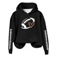 thumbnail image 4 of Women's Football Baseball Print Hoodie With Round Neck And Long Sleeve, 4 of 4