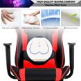 thumbnail image 3 of YRLLENSDAN Gaming Chair Racing Office Chair Ergonomic Desk Chair Massage PU Leather Recliner PC Computer Chair with Lumbar Support Headrest Armrest Footrest Rolling Swivel Task Chair for Adults, Red, 3 of 7