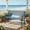 Blue, variant on 50" Outdoor Bench for 2 Person,Heavy Duty Metal Steel Patio Bench for Garden,Patio,Porch, Entryway w/Geometric Backrest,790lb Capacity